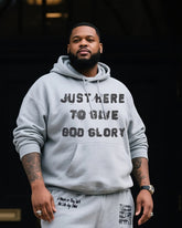 Big & Tall Men's Daily Leisure. JUST HERE TO BIVE GOD GLORY. Hoodie Shorts Suit